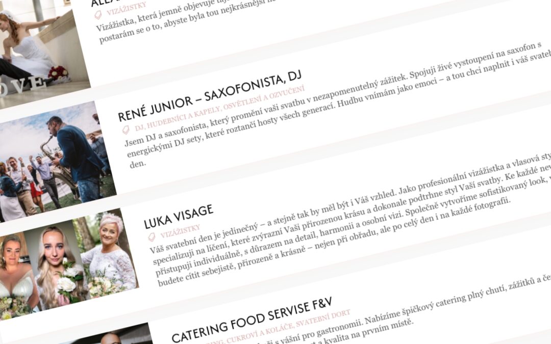Staňte se součástí největší svatební platformy: Katalog dodavatelů Magazínu nevěsty je tady!